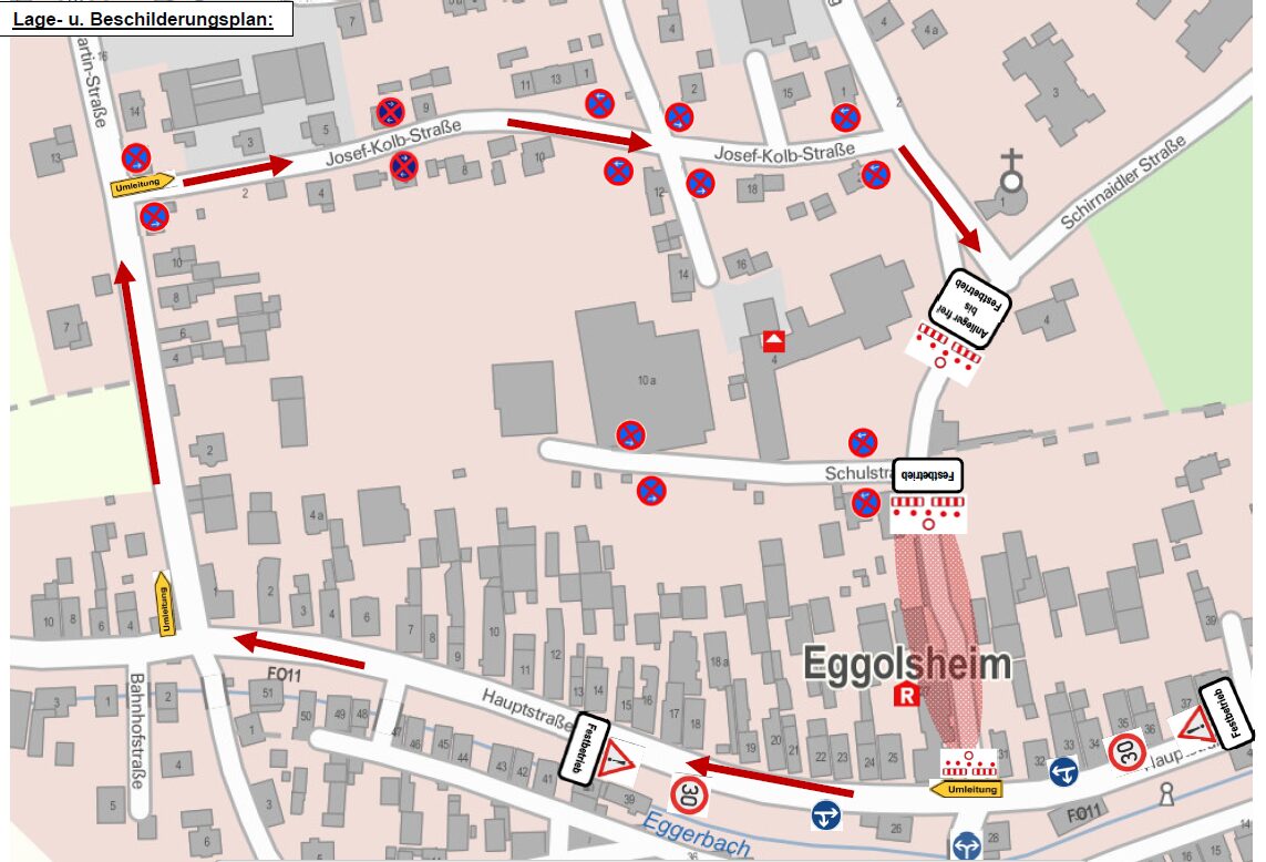 Straßensperre Adventsmarkt